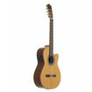 Vista lateral da guitarra Jose Torres JTC 20CE, destacando o design cutaway e o sistema de amplificação.