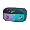Pedaleira Mooer Prime M1 com acabamento gradiente roxo-azul, mostrando os dois botões de controlo e ecrã digital iluminado.