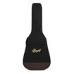 Saco de guitarra Cort para modelo acústico e eletroacústico AD880CE, em preto, com bolso frontal e logótipo dourado, sobre fundo branco.