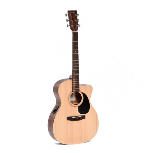 Guitarra electro-acústica Ditson 000C-10E vista de ângulo frontal com cutaway