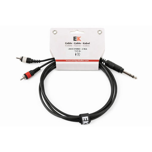 Cabo EK Audio jack stereo para 2 RCA com 1,5 metros de comprimento
