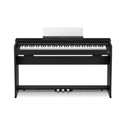 Piano digital Casio Celviano AP-S200BK preto com 88 teclas e ação de martelo, vista frontal com teclado aberto