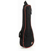 Saco de transporte preto com detalhes em vermelho EK NGB119 para Ukulele Soprano, Concerto e Cavaquinho Português, vista frontal