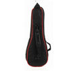 Saco de transporte preto com detalhes em vermelho EK NGB119 para Ukulele Soprano, Concerto e Cavaquinho Português, vista traseira.