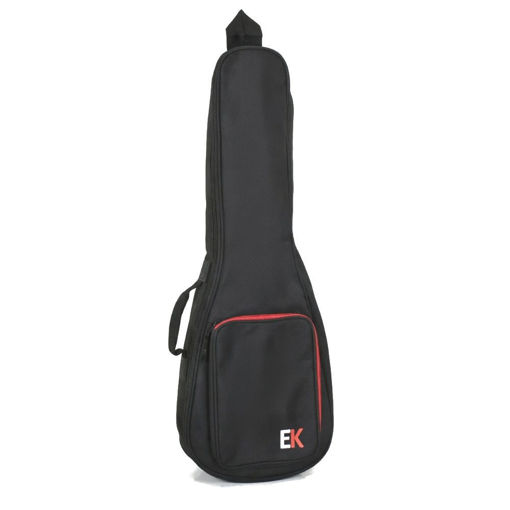Saco preto acolchoado para Ukulele Tenor Enrique Keller com bolso frontal e alça de ombro ajustável.