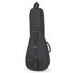 Vista traseira do saco preto acolchoado para Ukulele Tenor Enrique Keller com bolso frontal e alça de ombro ajustável.