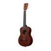 Ukulele Tenor Kala Makala MK-T com corpo em mogno, acabamento acetinado e cordas brancas Aquila, visto de lado.
