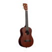 Ukulele Tenor Kala Makala MK-T com corpo em mogno, acabamento acetinado e cordas brancas Aquila, visto de lado.