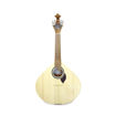 Vista frontal da guitarra portuguesa APC série 305 Lisboa com tampo em spruce maciço e corpo em mogno, evidenciando a rosácea e o cavalete.