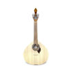 Vista frontal da guitarra portuguesa APC série 305 Coimbra com tampo em spruce maciço e corpo em mogno, evidenciando a rosácea e o cavalete.