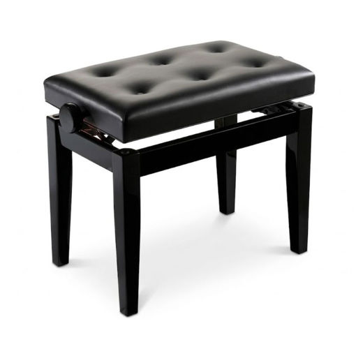 Banco de piano regulável Oqan BGM acabamento satin preto.