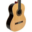 Detalhe do corpo da Guitarra clássica Garrido Soleá com tampo em abeto e mastro regulável em ácer.