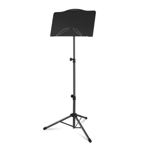 Estante de música Wingo MS-203 com bandeja dobrável em ABS preta e saco de transporte. Montada
