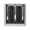 Interior da embalagem com cabo de carregamento do Emissor e recetor sem fios UHF EK para guitarra elétrica e baixo com adaptador Jack