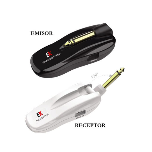 Conjunto de transmissor e recetor digital sem fios 5.8 GHz EK EKGBWL para guitarra e baixo elétrico.